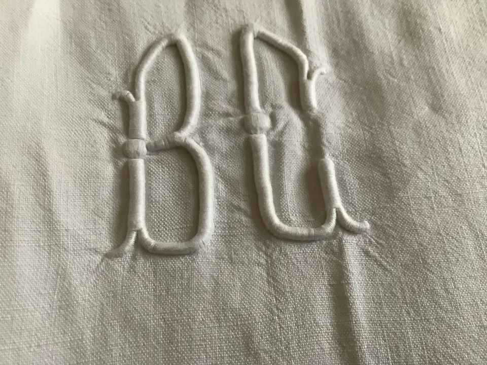 drap ancien brodé Et Dentelle Au Crochet,330/220 Cm ,occasion - Photo 2/4