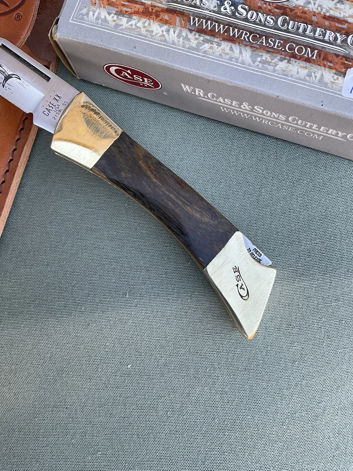 Case Custom Hunter Lockback Hammerhead Knife - Bocote Scales, File Work W/Sheath - Image 2 of 4