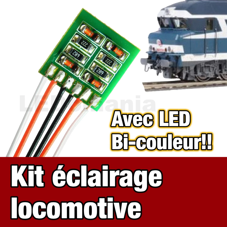 5005/10# Kit éclairage locomotive analogique LED bi couleur - Jouef , roco, Lima