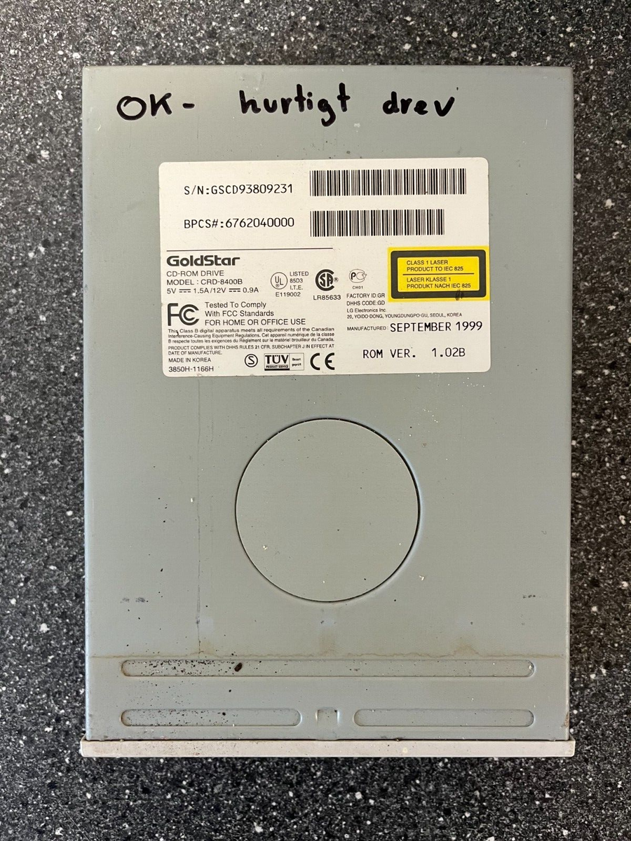 GoldStar DRD-8400B 40X CD-ROM IDE Drive Vintage 1999 Fast Optical