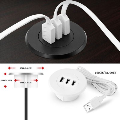 5cm Grommet Hole In Desk Mounting 3 Ports Usb 2 0 Hub For Laptop