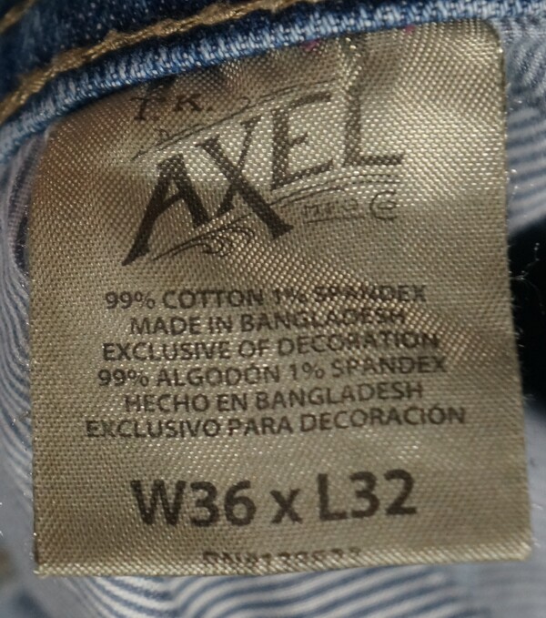 WI01455 GREAT **TK AXEL** BOOT CUT, SLIM FIT MENS BLUE JEANS 36X32 (msr