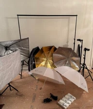 Photography Lighting Kit, Softbox Light Kit, Backdrop Stand, bulbs, bag