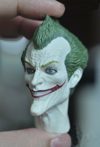 Delicate Painting Hot 1/6 Scale Arkham Asylum Joker Head Sculpt Fit 12" Body - Picture 3 of 4