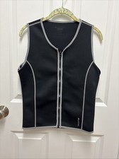 SaunaFX Sauna Vest Men Black Gray Neoprene Full Zip Slimming Activewear