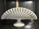 Fenton Vintage Hobnail Banana / Fruit Stand, Milk Glass Footed Plate