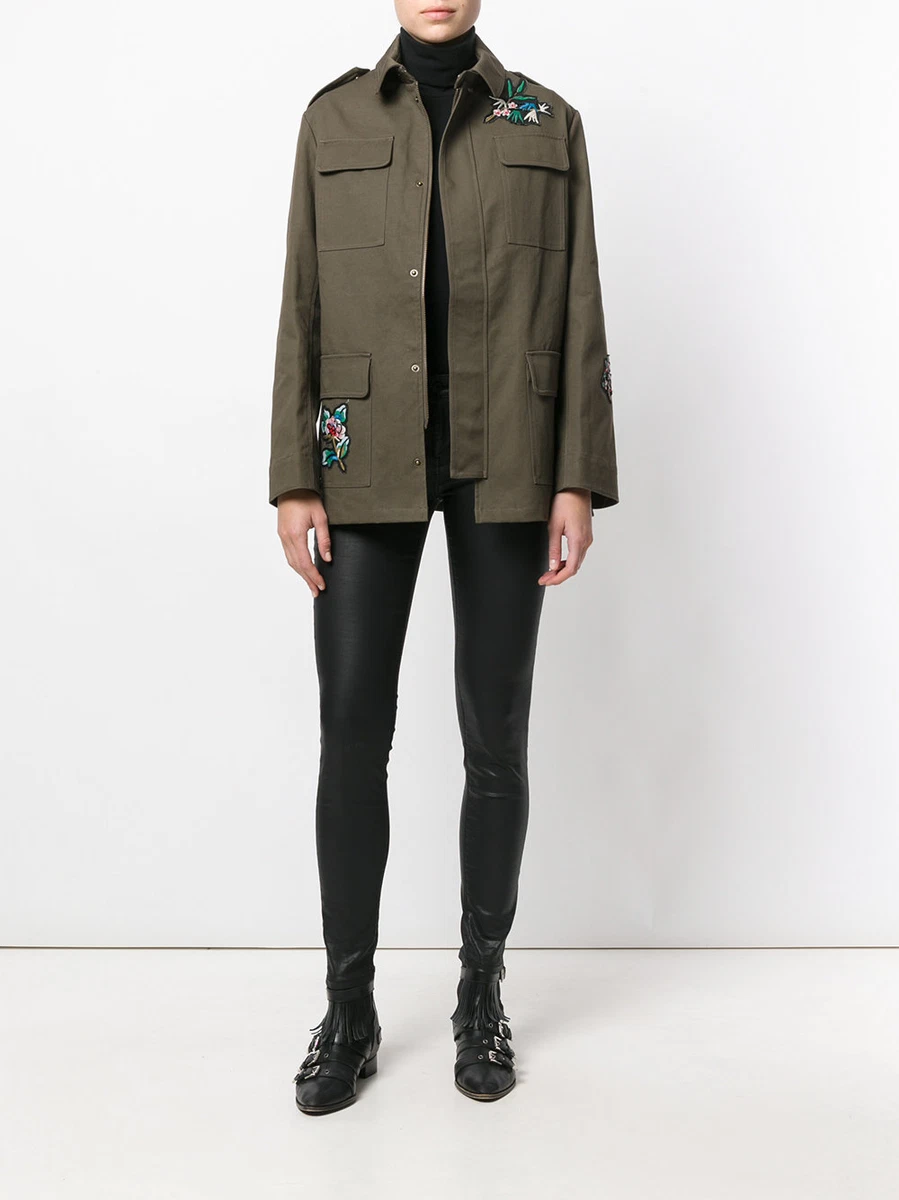 NWT RED VALENTINO Falcon Embroidered Green Jacket, Size 44, US 8