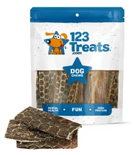 Beef Esophagus Gullet Dog Treats Chews (1 Pound) - All Natural | by 123 Treats