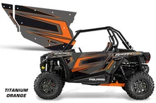 AMR Racing UTV Door Graphics Wrap for Polaris RZR 1000 UTV Inc Doors (2) ORANGE
