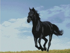 Counted Cross Stitch Pattern Running Horse In Pdf File Ebay