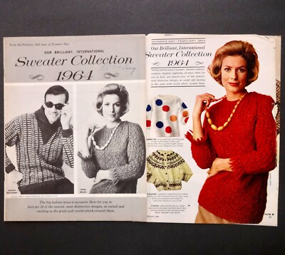 Int'l Sweater Collection 1964: 24 New Knitted Designs Patterns - Woman's Day