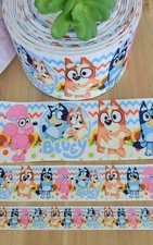 7/8, 1.5 & 3" (1 YD) Bluey Dog Grosgrain Ribbon Character Ribbon