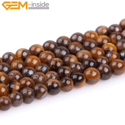 Natural Iron Tiger Eye Gemstone Loose Round Beads For Jewelry Making Strand 15'' - Picture 7 of 27