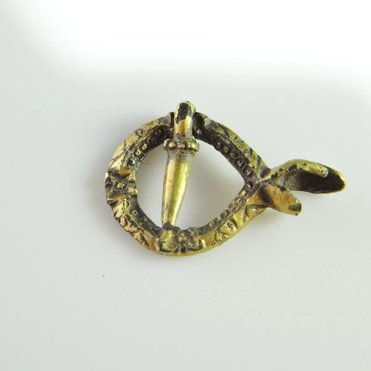 Medieval Penannular Brooch Annular Gilt Silver 12th C Pin Antique Pre Georgian