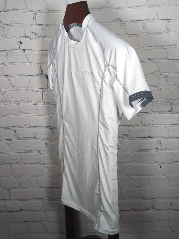 Camisa blanca de manga corta Tesla Sports Gear L para mujer talla grande poliéster Foto 3 de 4