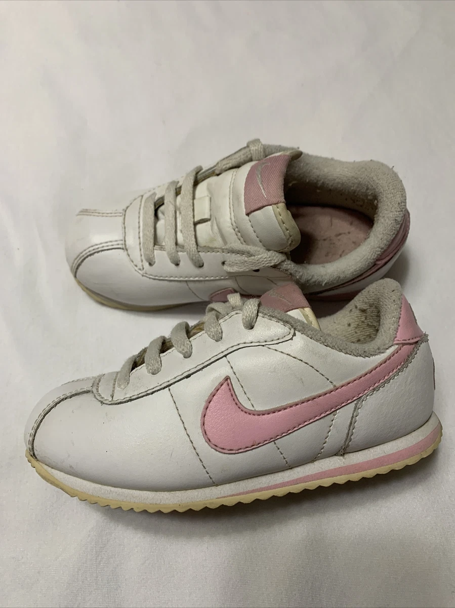 Nike Little Cortez 2010 White Pink Baby Girls Infant Toddler Size 9C