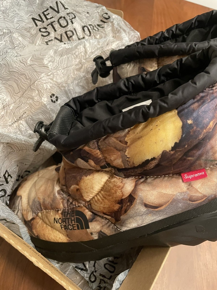 The North Face Supreme Nuptse Bootie Leaves | eBay
