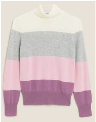 M\u0026S AUTOGRAPH LILAC MIX PURE CASHMERE 