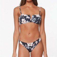 Sanctuary Swim Dark Floral 2-Piece Bikini Swimsuit Set NWT 114 Extra Small