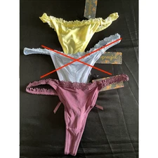 2 PAIR SEVEN TIL MIDNIGHT KEYHOLE THONG PANTIES LINGERIE SIZE S NEW