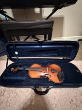 Portland Acoustic Violin Brown 4-String Right Handed with Case, Bow, Strings