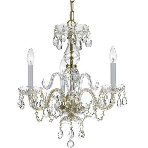 Crystorama 5044-PB-CL-MWP Traditional Crystal Mini Chandelier Polished Brass - Picture 3 of 5