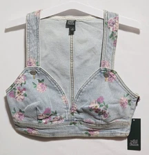 Wild Fable Denim Cropped Top NWT Multiple Sizes Available 
