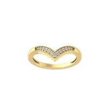 0.1Ct Lab Grown Diamond 10K Yellow Gold Anniversary Band Ring Size 9 for Women