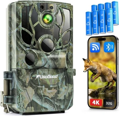 usogood Trail Camera WiFi 4K 48MP, Game Camera that Send Pictures to Phone