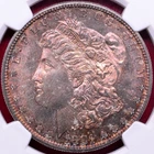 NGC MS-66+! 1881-S MORGAN DOLLAR RAINBOW TONING!