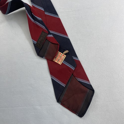 #ad Vtg 30s 40s Grayco Clasp Repp Tie 3.5x47quot; Phel Bros Mont Blue Red Stripe NeckTie $91.47