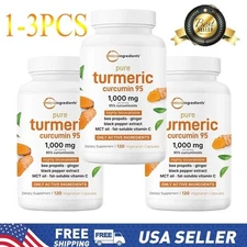 Turmeric Curcumin 95% – 1000mg with Ginger, Black Pepper, MCT 120 Veggie Caps