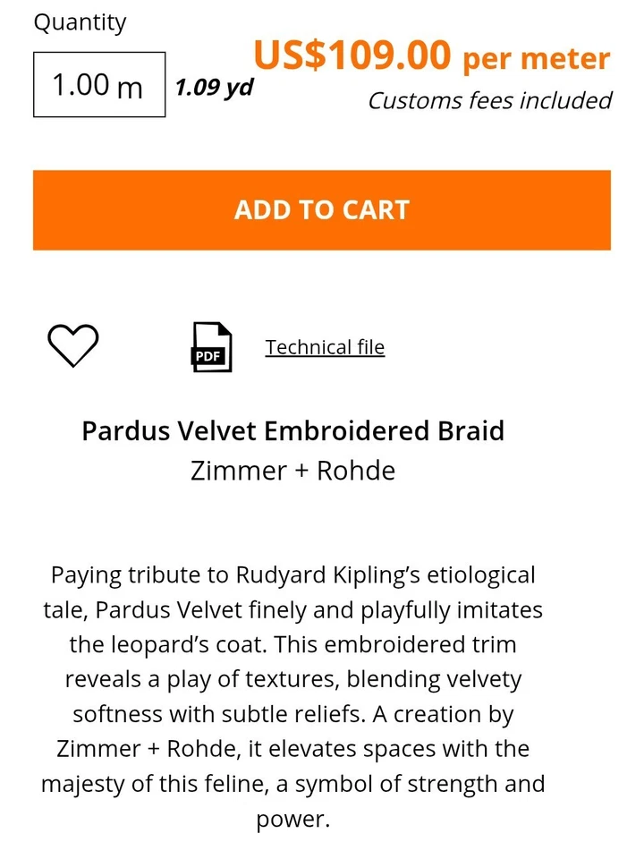 Zimmer + Rhodes Pardus Terciopelo Bordado Indigo Bordado 10 1/8 Yardas Foto 4 de 4