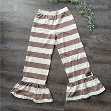 NWOT Matilda Jane Brown and Cream Ruffle Pants Girls- Size 14