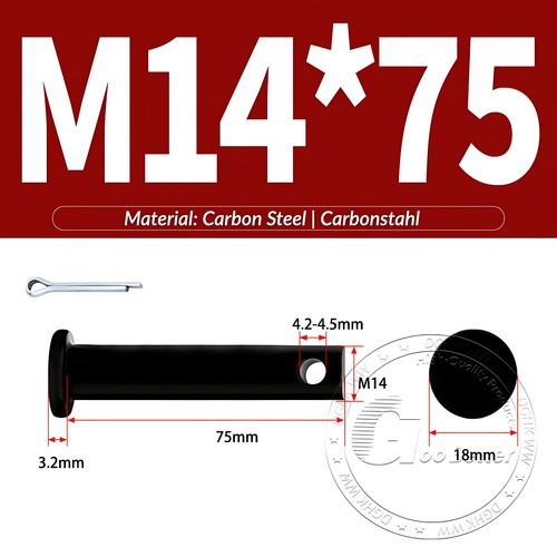 Pasador de horquilla negro pasador de bisagra pasador de retención pasador de aparejo métrico de acero al carbono M4-M30 - Imagen 116 de 201
