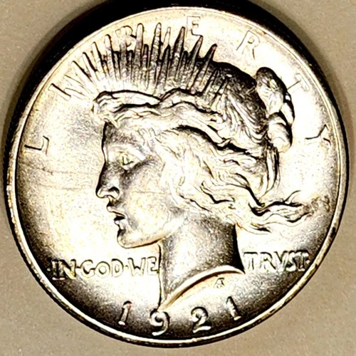 1921 High Relief  Key Date  Peace Dollar Well Struck Ch BU Scarce !