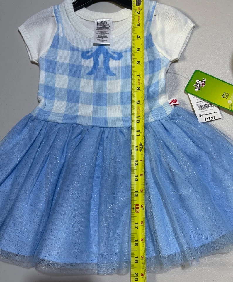 Vestido de Cosplay Dorothy El Mago de Oz 2T Blanco y Azul Acrílico/Poliéster Foto 4 de 4