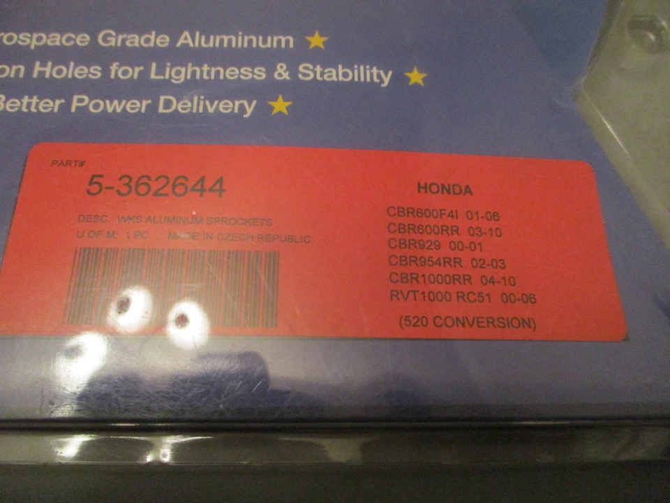 Nuevo de Lote Antiguo Sunstar Honda Works Tripletar Aluminio RR Piñón 44T 04-10 CBR1000RR 5-362644 Foto 2 de 2