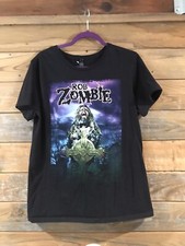 Rob Zombie Occult cross women's lack t-shirt Large rare design