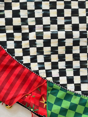 Mackenzie Childs JESTER w/Courtly Check & Bells TREE SKIRT NEW $258 m22-jn - Picture 3 of 6