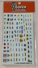 GOFER RACING DECALS sponsor sheet #3 1:24 1:25 CAR MODEL ACCESSORY 11040
