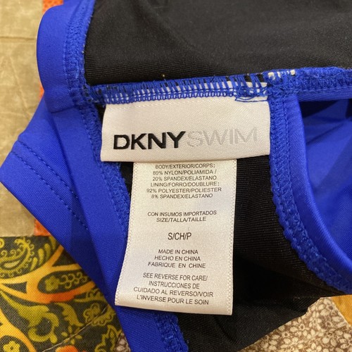 DKNY Bikini Top Racerback Zip Crop Swim Top Size S - Picture 4 of 7