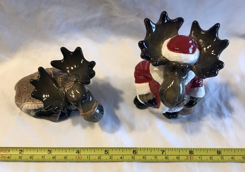 Moose Bearfoots Big Sky Carvers Ceramic Salt Pepper Shaker Set Phyllis Driscoll - Picture 2 of 8