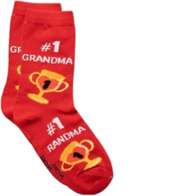 Foozys #1 Grandma Red Women's Crew Socks Size 4 through 10 1 Pair