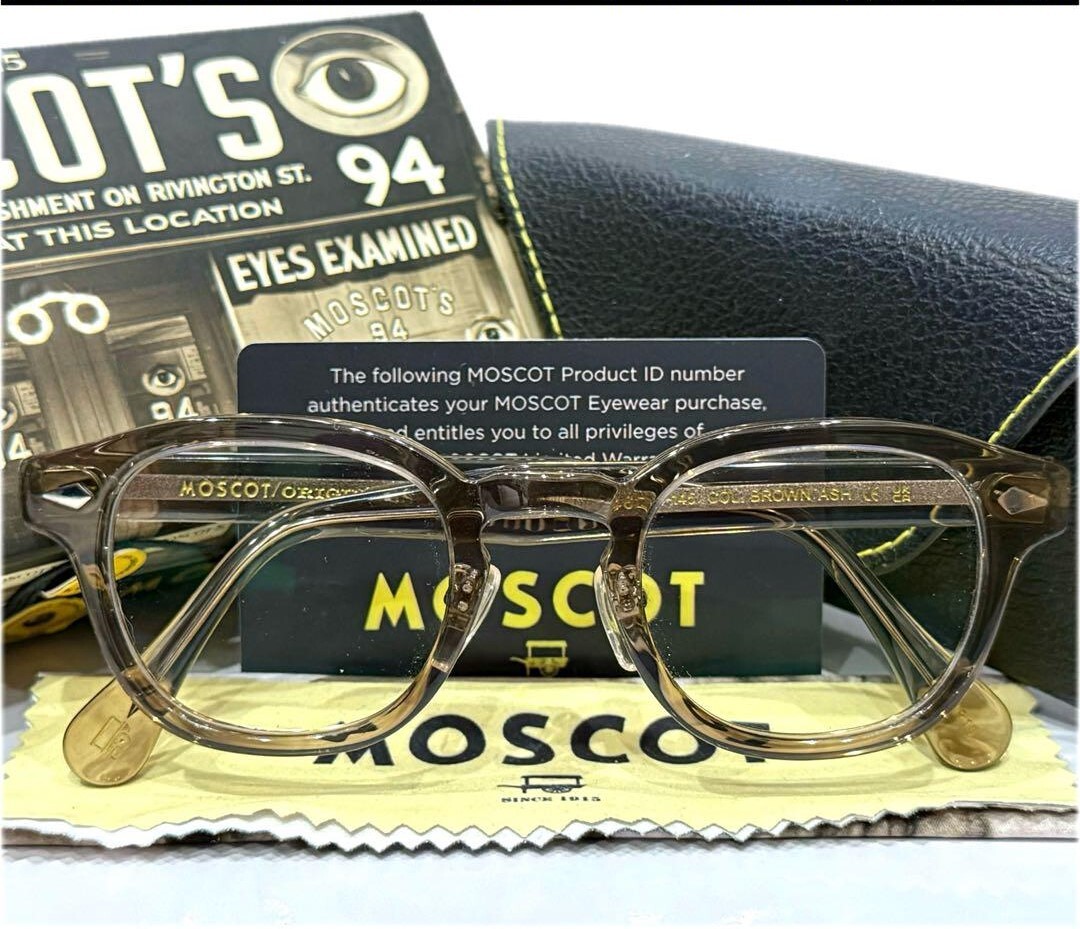 MOSCOT LEMTOSH JAPAN LIMITED 46 24-145 SUNGLASSES CLEAR LENS MOSCOT LEMTOSH JAPAN LIMITED 46 24-145 SUNGLASSES CLEAR LENS