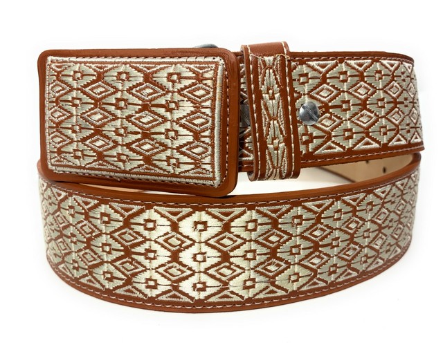 CINTO CHARRO BORDADO MENS EMBROIDERED WESTERN BELT. PITIADO STYLE