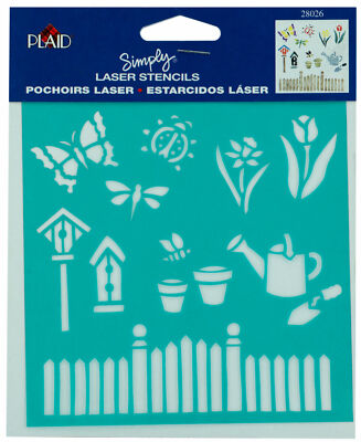 Plaid 5 7/8'' x 5'' Decorative Laser Stencil Garden Design 28026