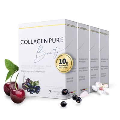 COLLAGEN PURE Beauty 4 Wochen-Kur hochdosiert mit 10g Kollagen (4x7x25 ml)