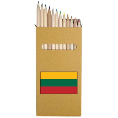 12 x 'Litauen Flagge' lang 178 mm Buntstifte/Bleistift-Set (PE00021636) - Bild 1 von 2