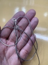 "Collar cuadrado oxidado cola de zorro 925 acabado antiguo de plata de ley cola de zorro 1 mm 20"""